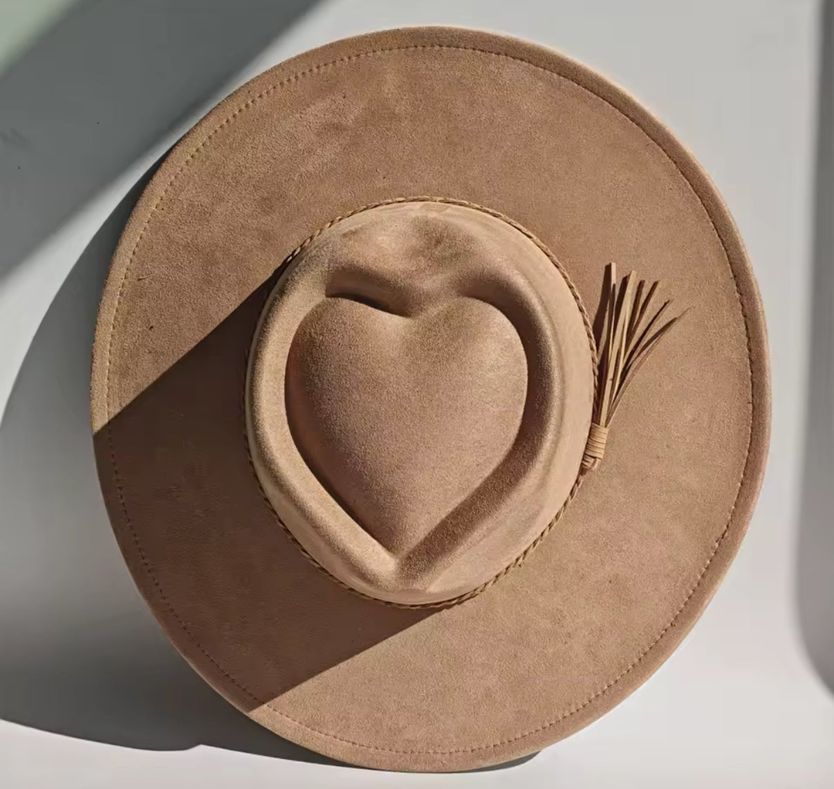 Heart Widebrim Vegan Fedora Hat - AccessorizmeeWholesale