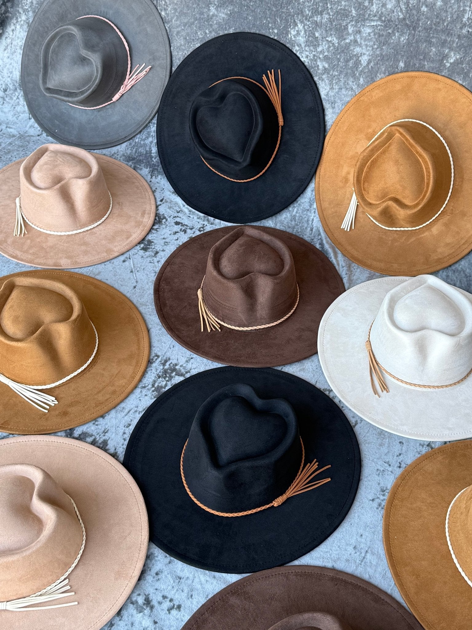 Heart Widebrim Vegan Fedora Hat - AccessorizmeeWholesale