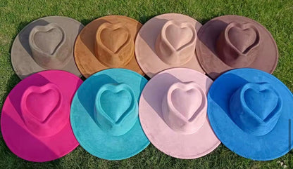 Heart Widebrim Vegan Fedora Hat - AccessorizmeeWholesale