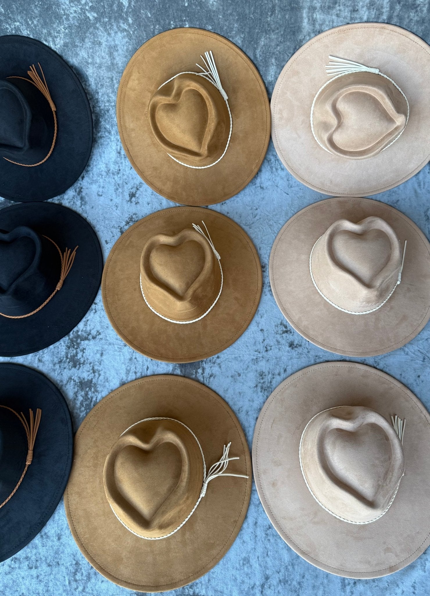 Heart Widebrim Vegan Fedora Hat - AccessorizmeeWholesale
