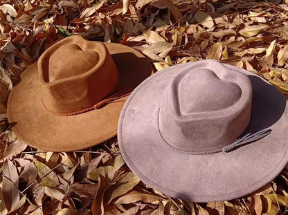Heart Widebrim Vegan Fedora Hat - AccessorizmeeWholesale