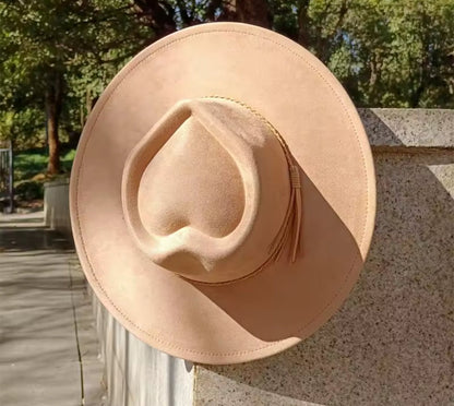 Heart Widebrim Vegan Fedora Hat - AccessorizmeeWholesale