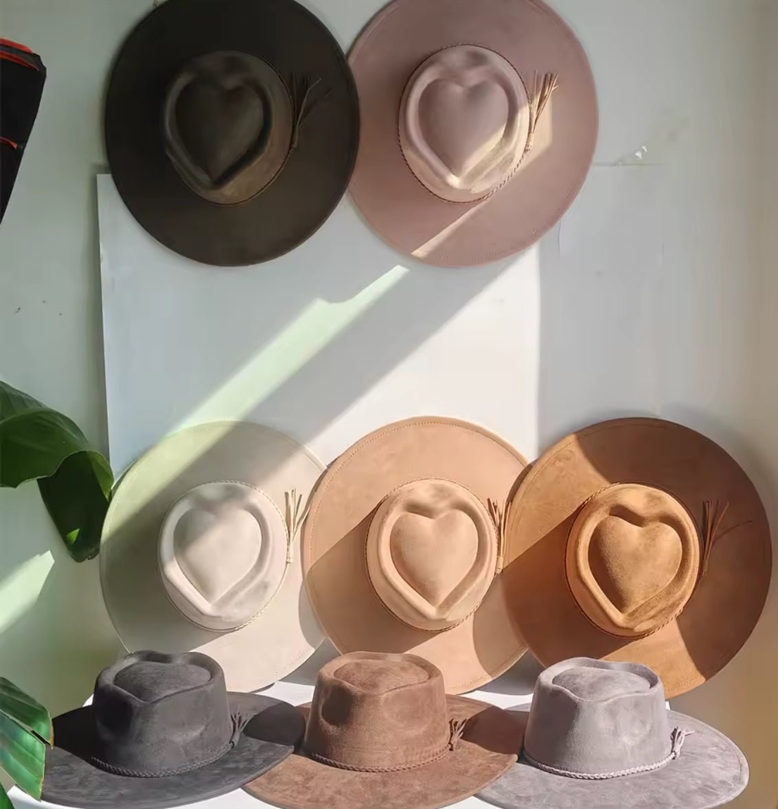 Heart Widebrim Vegan Fedora Hat - AccessorizmeeWholesale