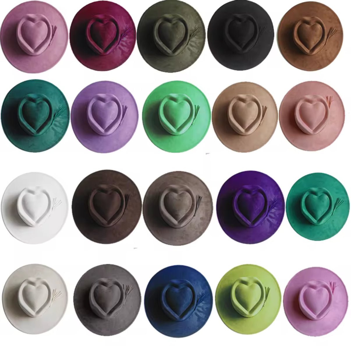 Heart Widebrim Vegan Fedora Hat - AccessorizmeeWholesale