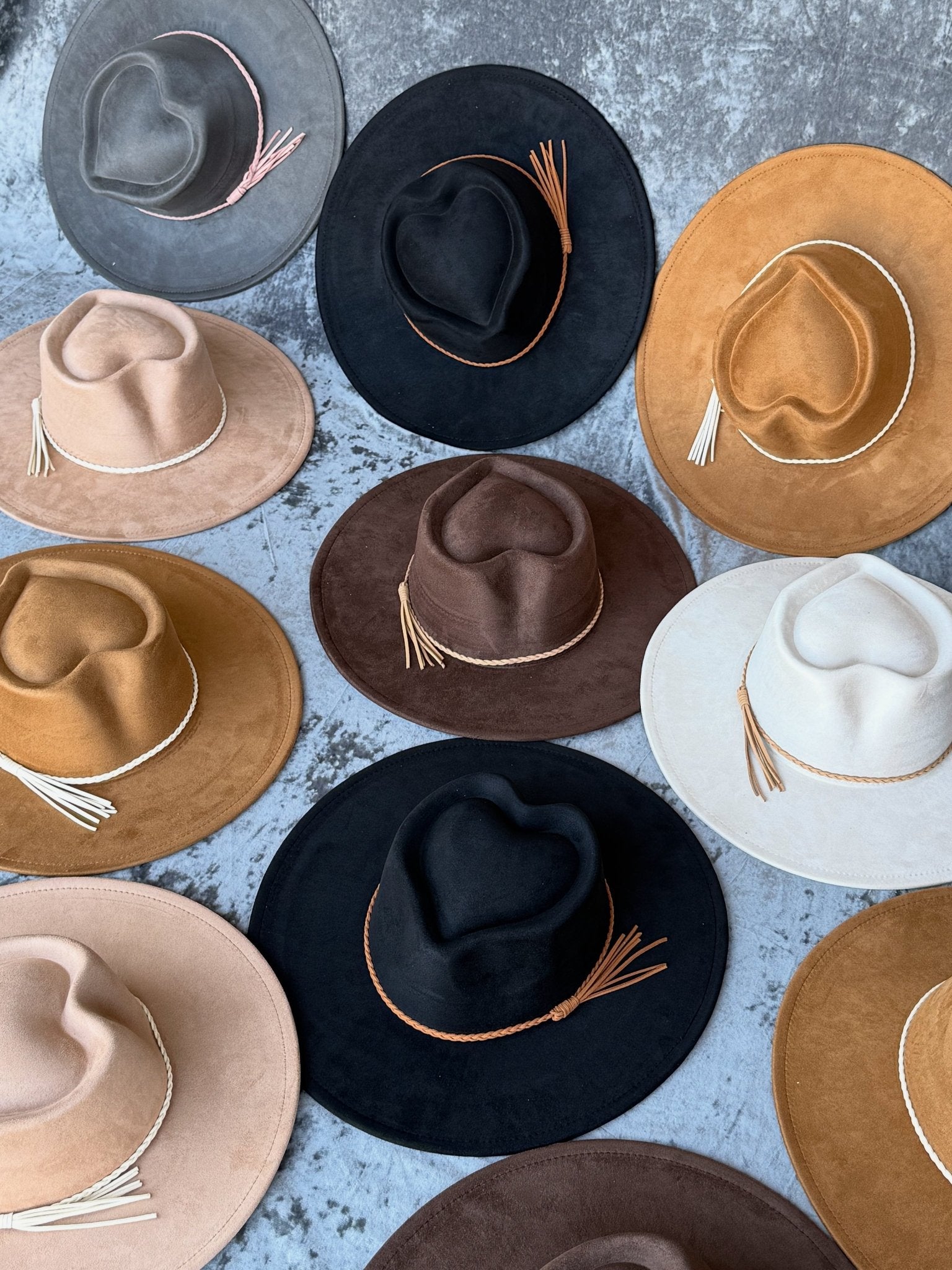 Heart Widebrim Vegan Fedora Hat - AccessorizmeeWholesale