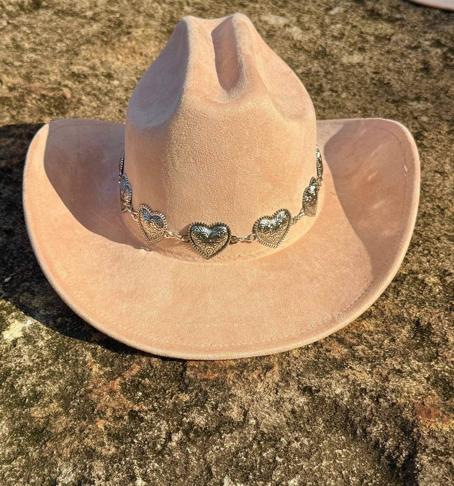 Hearted Vegan Suede Cowboy Hat, Solid Cowboy Hat forBurning,Pinched Cowboy Hat, Rancher Hat, Hat for customization - AccessorizmeeWholesale