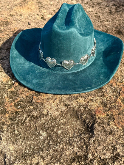 Hearted Vegan Suede Cowboy Hat, Solid Cowboy Hat forBurning,Pinched Cowboy Hat, Rancher Hat, Hat for customization - AccessorizmeeWholesale
