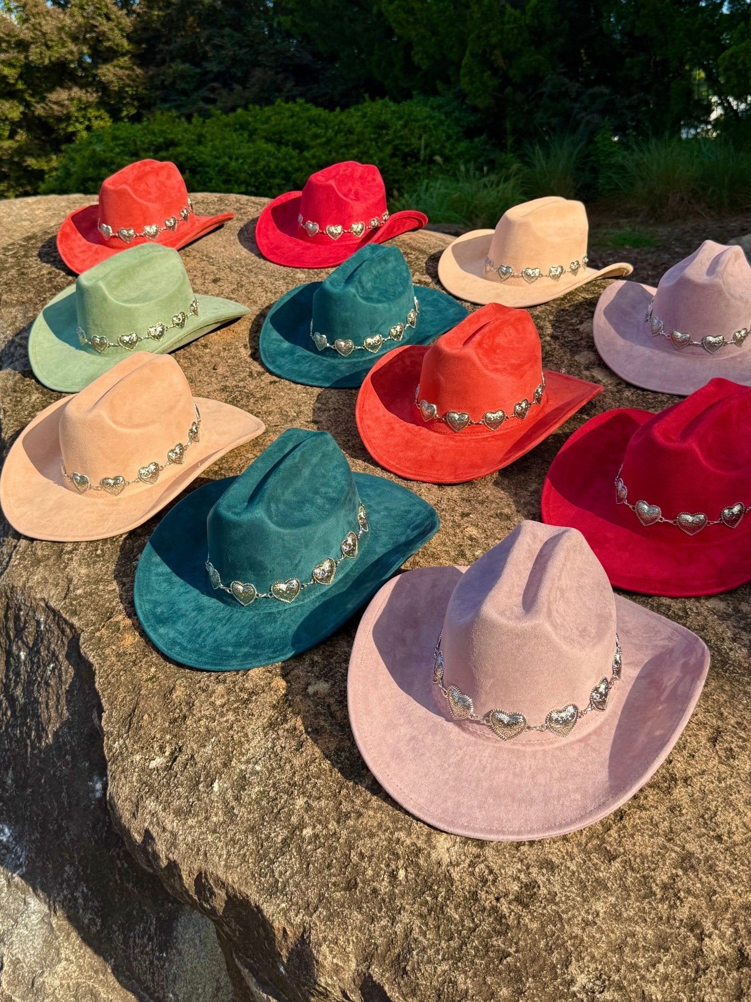 Hearted Vegan Suede Cowboy Hat, Solid Cowboy Hat forBurning,Pinched Cowboy Hat, Rancher Hat, Hat for customization - AccessorizmeeWholesale