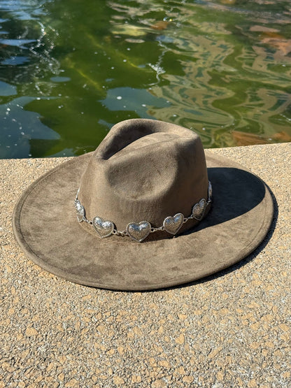 Hearted Vegan Suede Hat Blank, Hat for Burning, Hat Pyrography, Fedora Hat, Wide Brim Hat, Hat for Engraving - AccessorizmeeWholesale