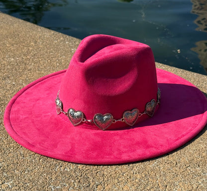 Hearted Vegan Suede Hat Blank, Hat for Burning, Hat Pyrography, Fedora Hat, Wide Brim Hat, Hat for Engraving - AccessorizmeeWholesale