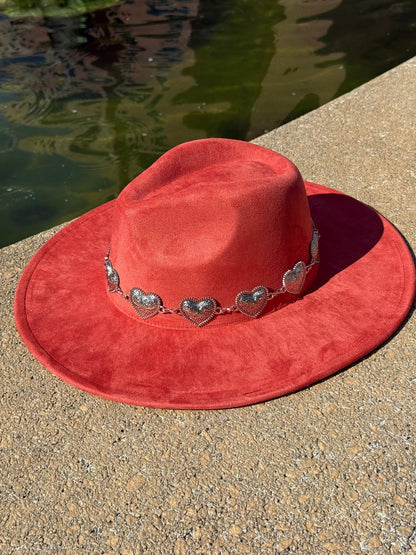 Hearted Vegan Suede Hat Blank, Hat for Burning, Hat Pyrography, Fedora Hat, Wide Brim Hat, Hat for Engraving - AccessorizmeeWholesale
