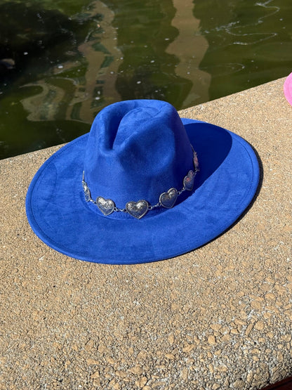 Hearted Vegan Suede Hat Blank, Hat for Burning, Hat Pyrography, Fedora Hat, Wide Brim Hat, Hat for Engraving - AccessorizmeeWholesale