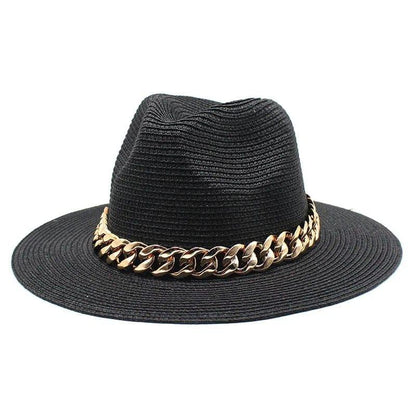 light Weight Straw chain Hat - AccessorizmeeWholesale