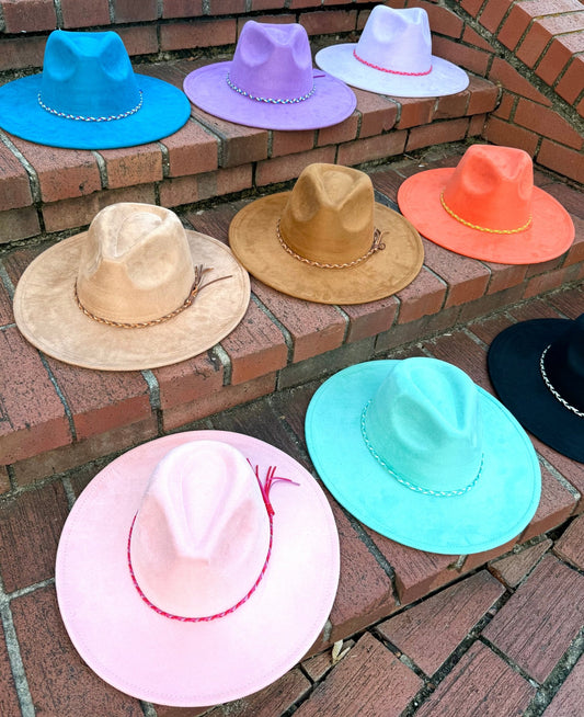Limited Vegan Suede Hat Blank, Hat for Burning, Hat Pyrography, Fedora Hat, Wide Brim Hat, Hat for Engraving - AccessorizmeeWholesale
