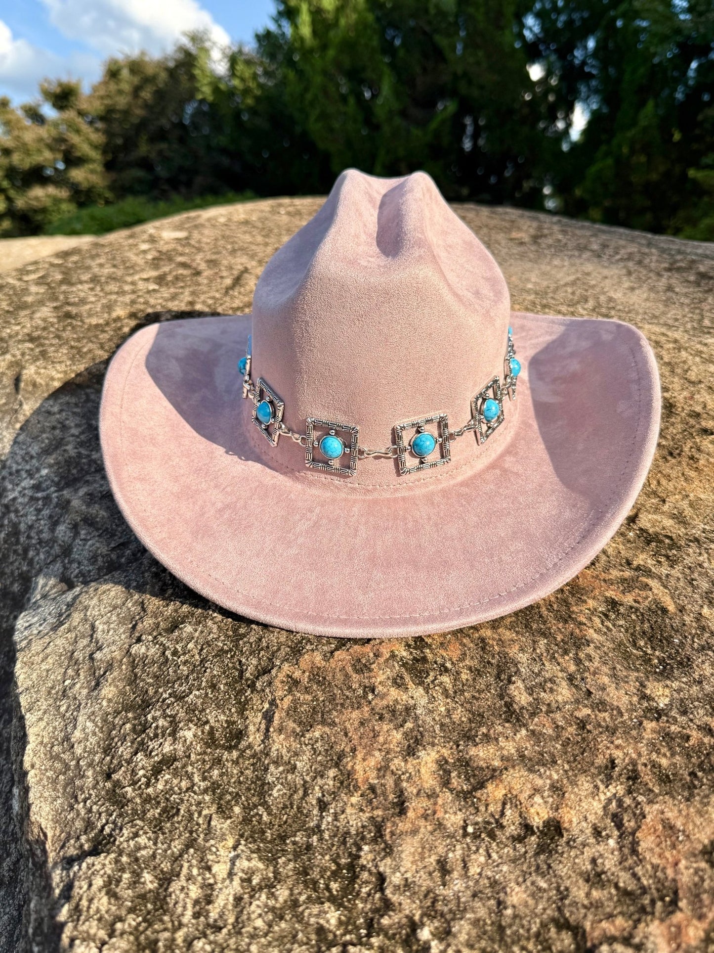 Parly Hearted Vegan Suede Cowboy Hat Solid, Solid Cowboy Hat for Burning,Pinched Cowboy Hat, Rancher Hat, Hat for customization - AccessorizmeeWholesale