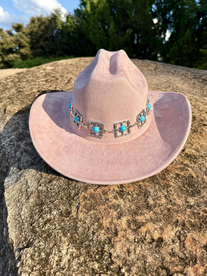 Parly Hearted Vegan Suede Cowboy Hat Solid, Solid Cowboy Hat for Burning,Pinched Cowboy Hat, Rancher Hat, Hat for customization - AccessorizmeeWholesale