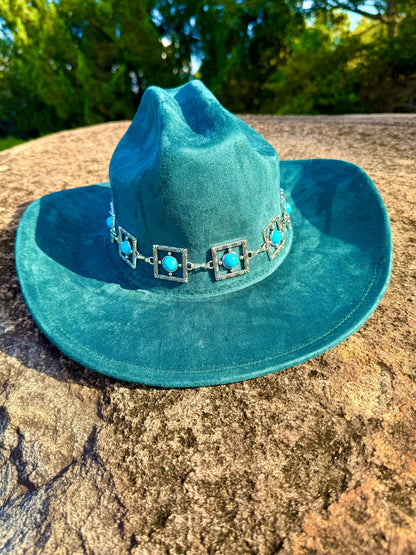 Parly Hearted Vegan Suede Cowboy Hat Solid, Solid Cowboy Hat for Burning,Pinched Cowboy Hat, Rancher Hat, Hat for customization - AccessorizmeeWholesale