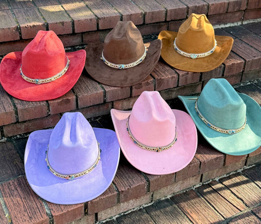 Premium Rockme Suede pinched Cowboy Hat - AccessorizmeeWholesale