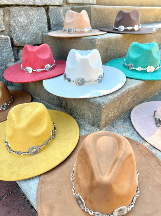 Premium Suede Ballad chain fedora - AccessorizmeeWholesale