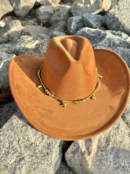 Premium Suede Cowboy Hat - Adjustable Straps Inside, Unisex Design, Size 56 - 58cm(S - L), Western Style, Great for Burning, - AccessorizmeeWholesale