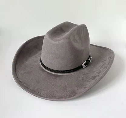 Premium Suede Cowboy Hat - Silver Design with Decorative Colorful Accents - AccessorizmeeWholesale