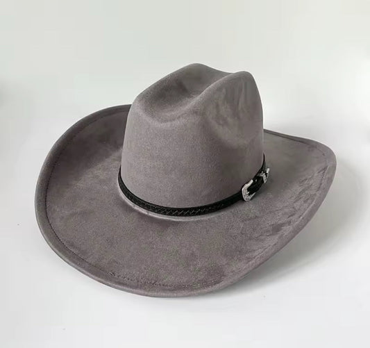 Premium Suede Cowboy Hat - Silver Design with Decorative Colorful Accents - AccessorizmeeWholesale