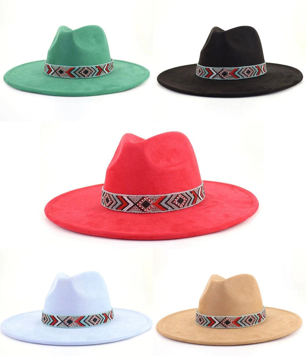 Premium Tribal Suede Fedora - AccessorizmeeWholesale