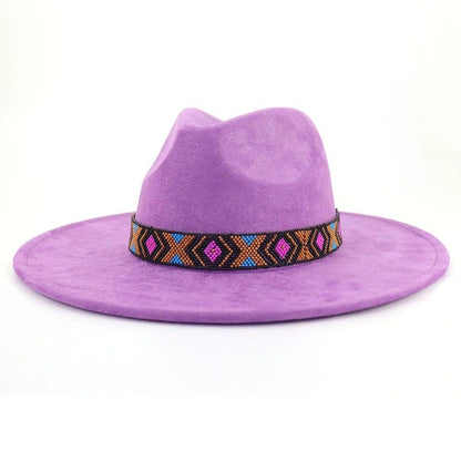 Premium Tribal Suede Fedora - AccessorizmeeWholesale