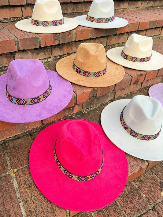 Premium Tribal Suede Fedora - AccessorizmeeWholesale