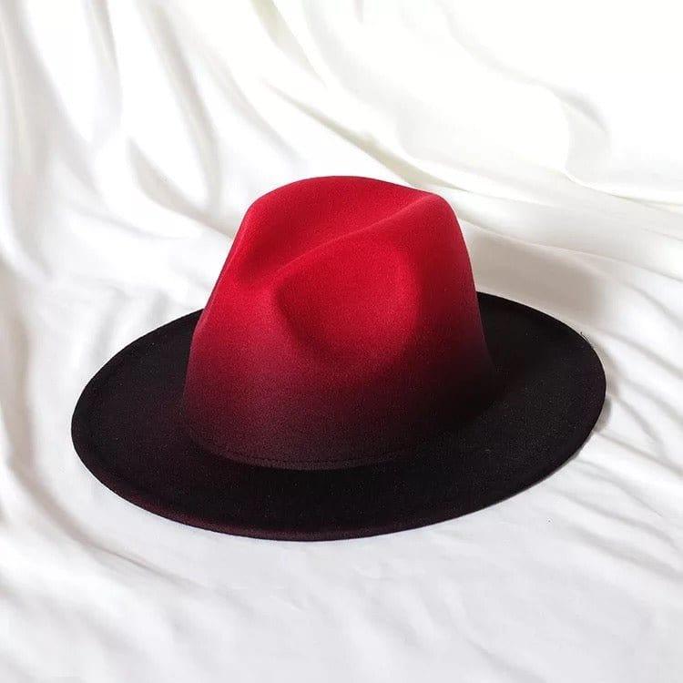 Red Gradient Fedora (no chain) - Accessorizmee