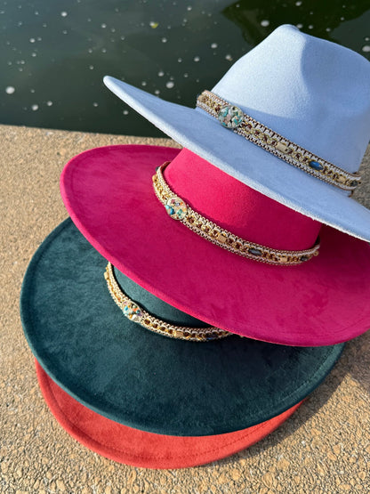 Rock Me Vegan Suede Wide Brim Hat - AccessorizmeeWholesale