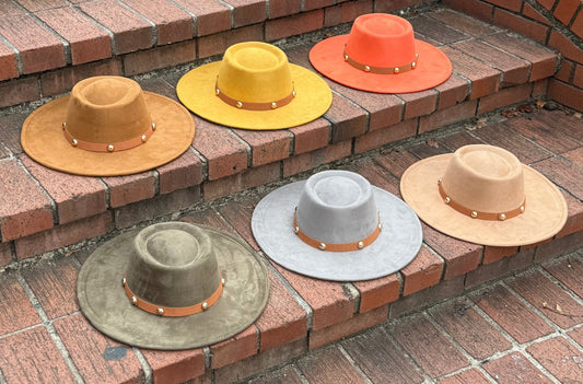 Round Boater Brim Studded Hat - AccessorizmeeWholesale