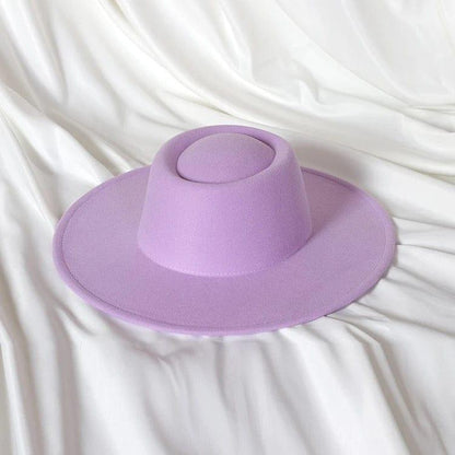 Round Lavender Wide Brim Fedora - Accessorizmee