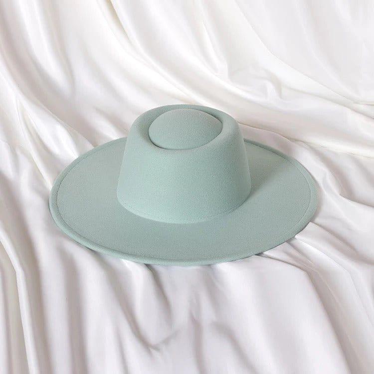 Round Mint Wide Brim Fedora - Accessorizmee