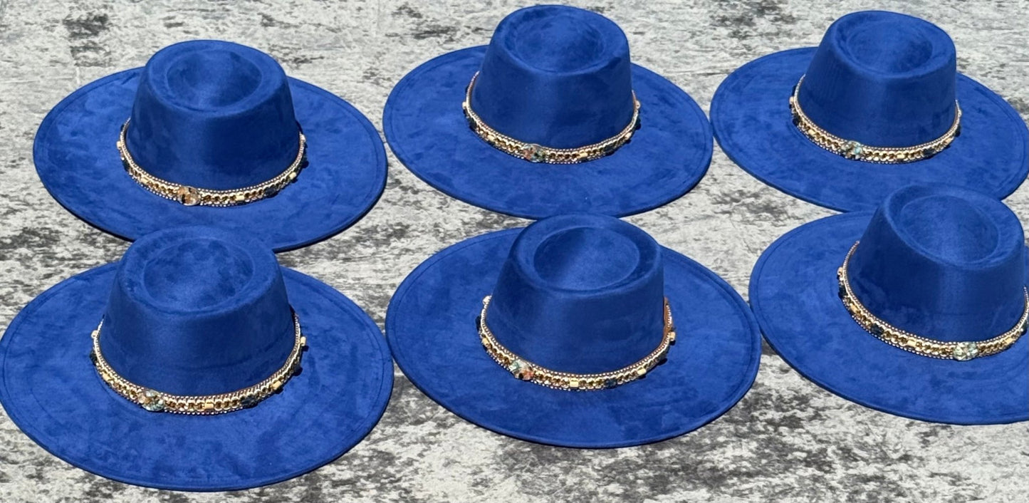 Royal Flat Boater Widebrim Vegan Hat - AccessorizmeeWholesale