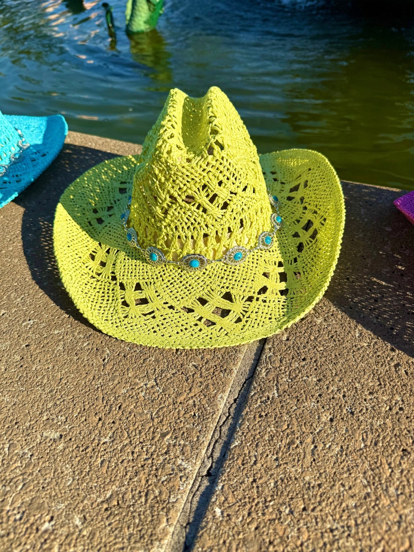 Spring Chain Hand Woven Straw Cowboy Hat - AccessorizmeeWholesale
