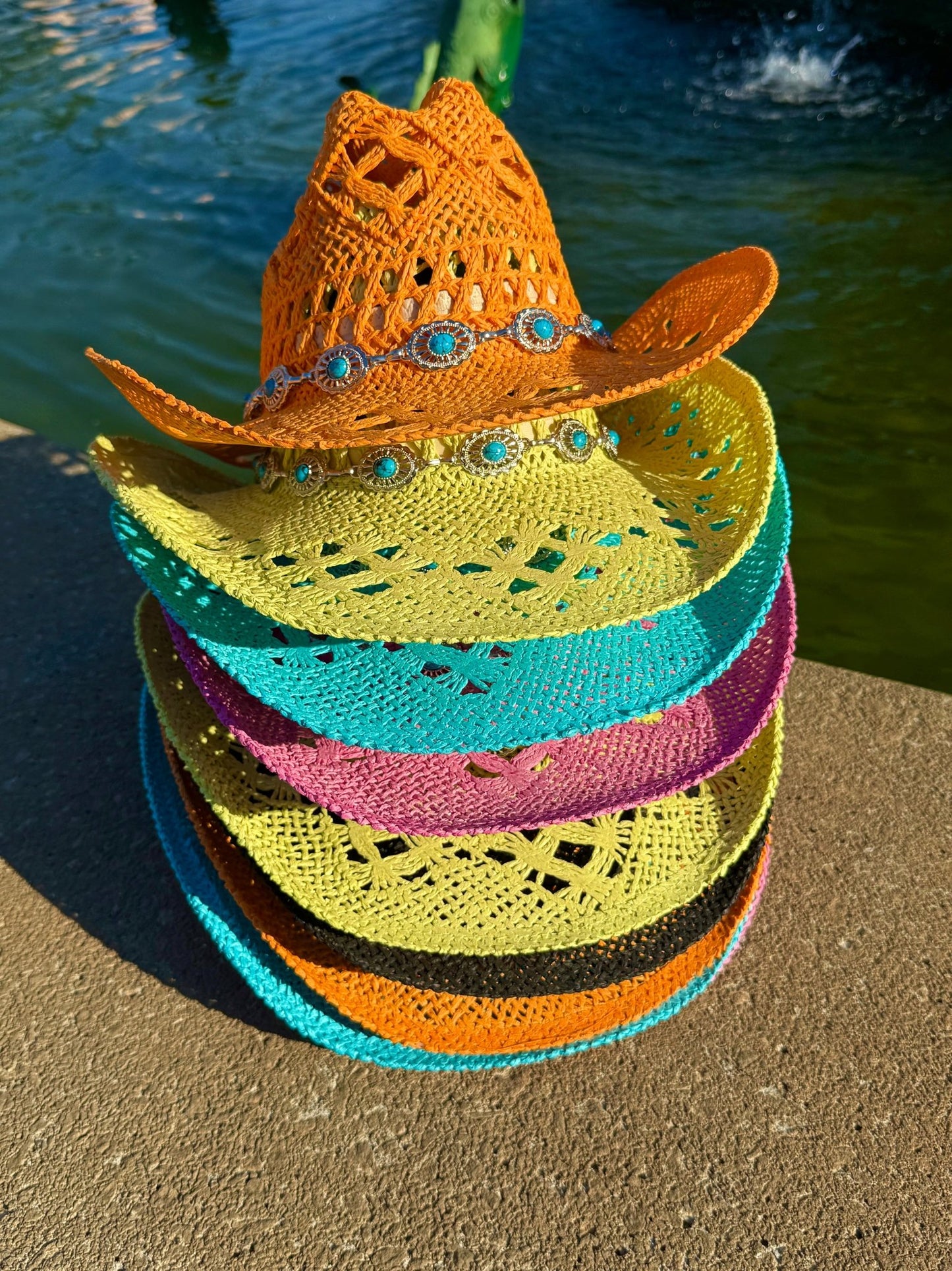 Spring Chain Hand Woven Straw Cowboy Hat - AccessorizmeeWholesale