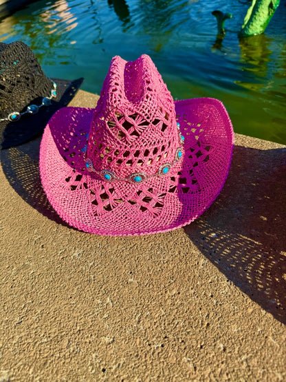 Spring Chain Hand Woven Straw Cowboy Hat - AccessorizmeeWholesale