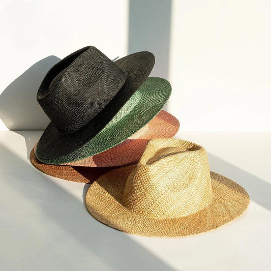 Spring Hand Woven stiff Straw Fedora - AccessorizmeeWholesale