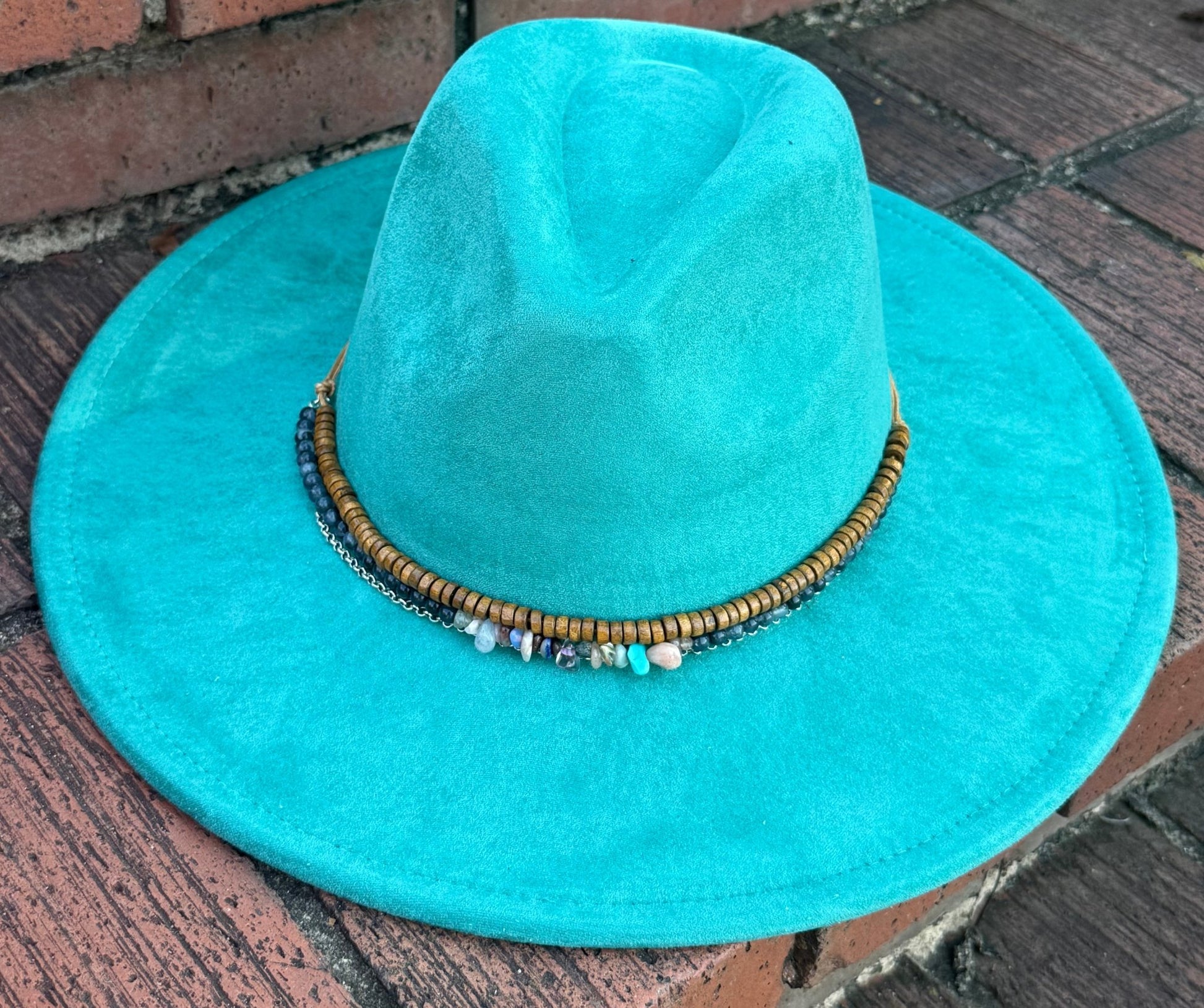 Stoned Vegan Suede Wide Brim Hat - AccessorizmeeWholesale