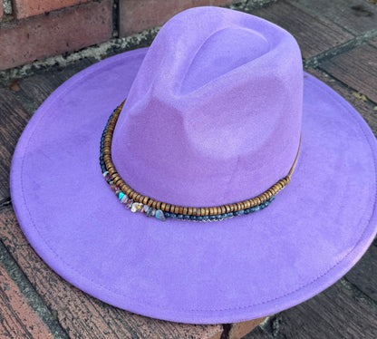 Stoned Vegan Suede Wide Brim Hat - AccessorizmeeWholesale