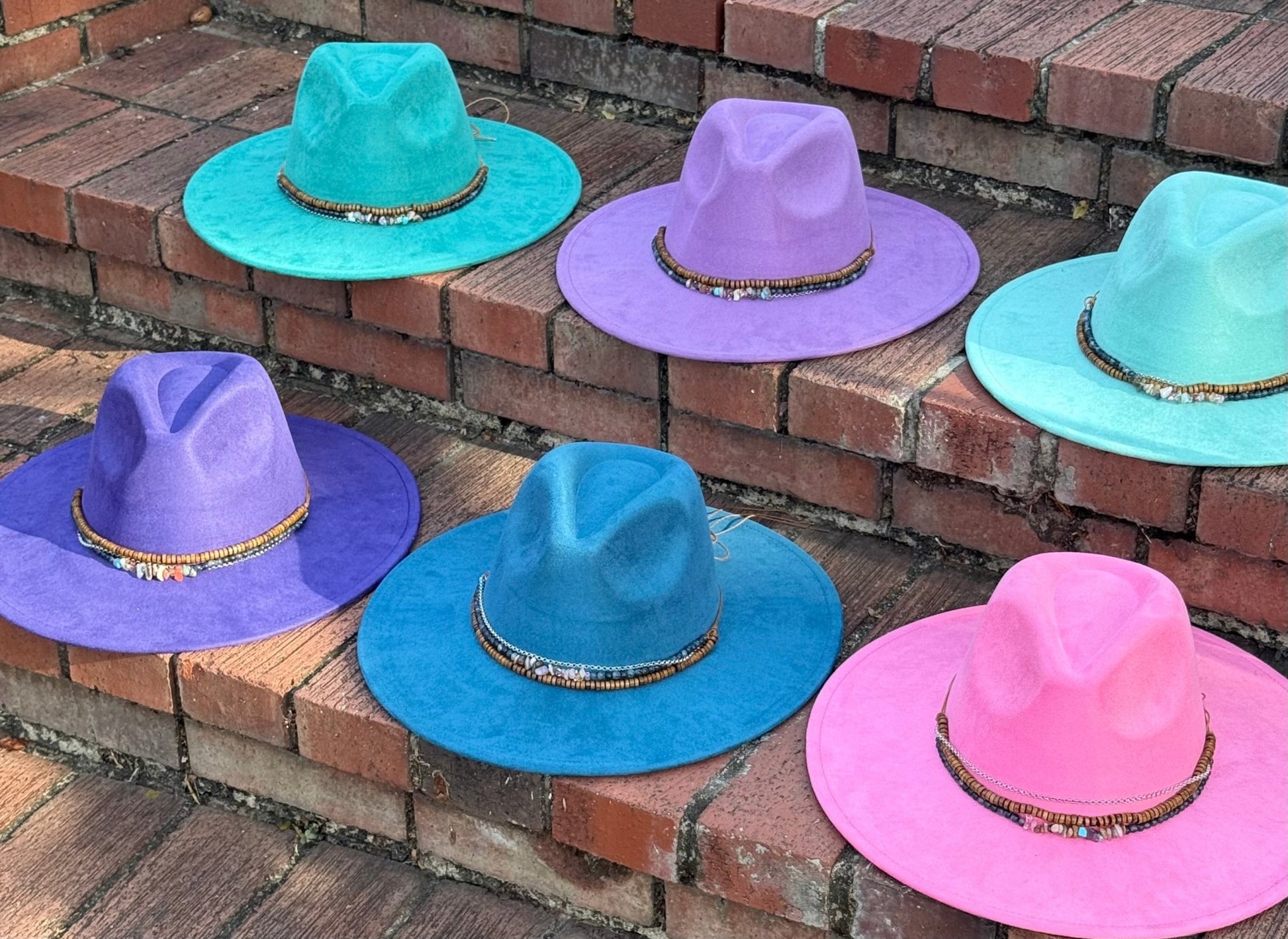 Stoned Vegan Suede Wide Brim Hat - AccessorizmeeWholesale