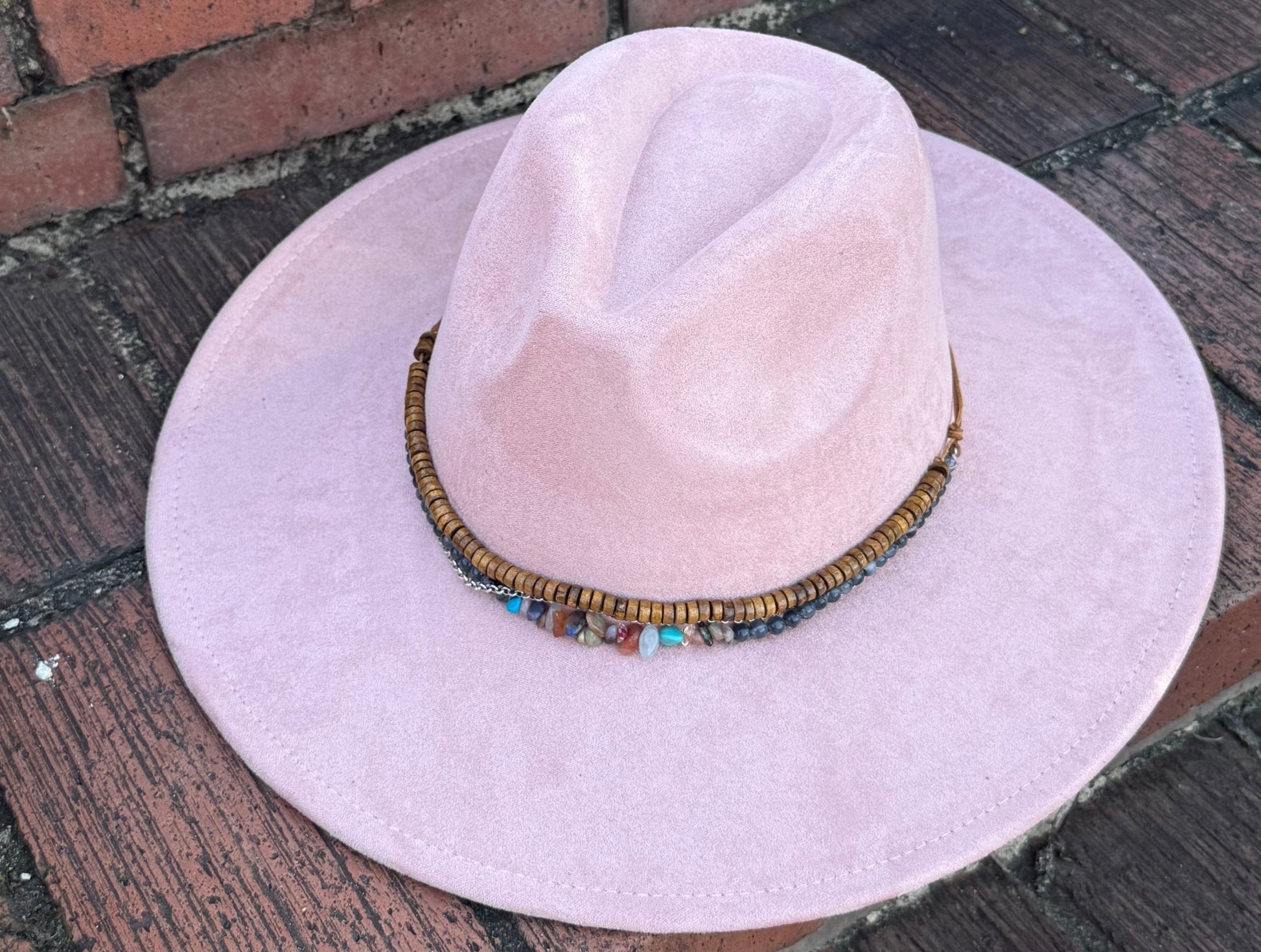 Stoned Vegan Suede Wide Brim Hat - AccessorizmeeWholesale