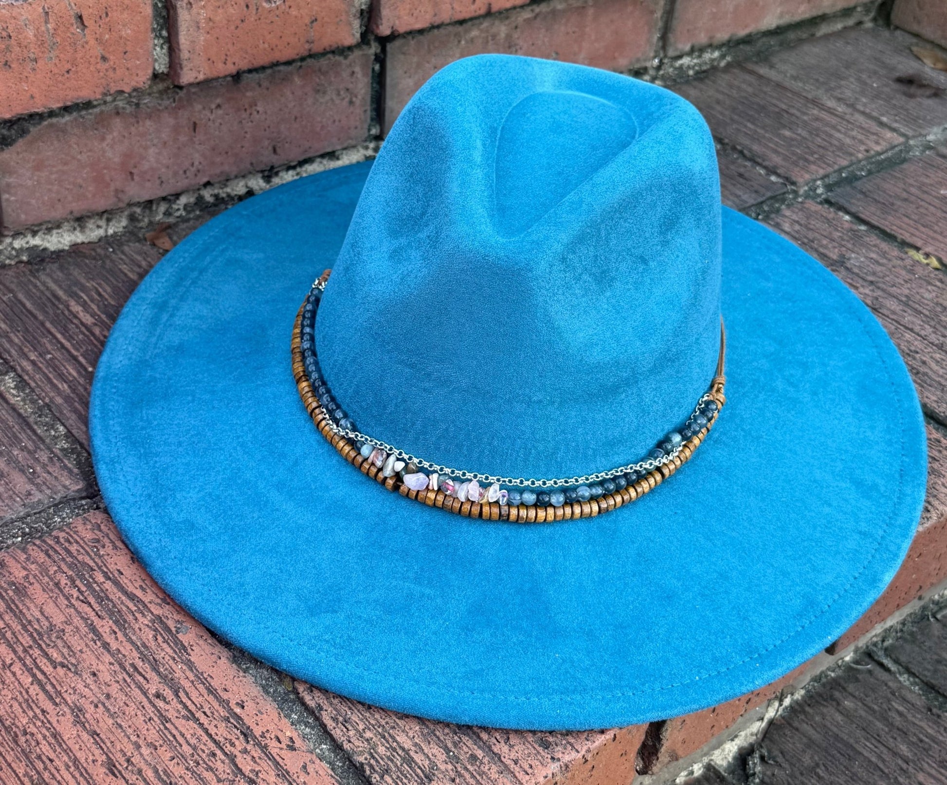 Stoned Vegan Suede Wide Brim Hat - AccessorizmeeWholesale