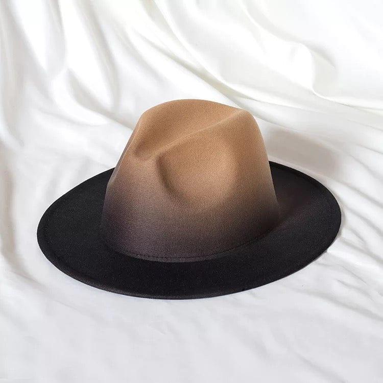 Tan Gradient Fedora (no chain) - Accessorizmee