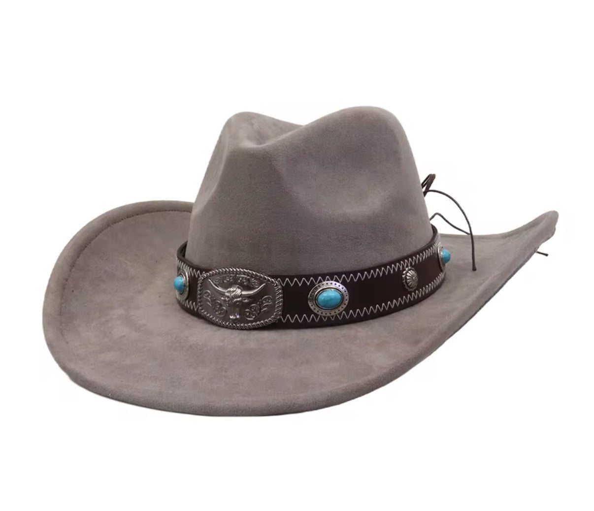 Turquo Suede Cowboy Hat - AccessorizmeeWholesale