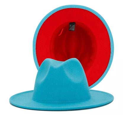 Turquoise red bottom Fedora - Accessorizmee