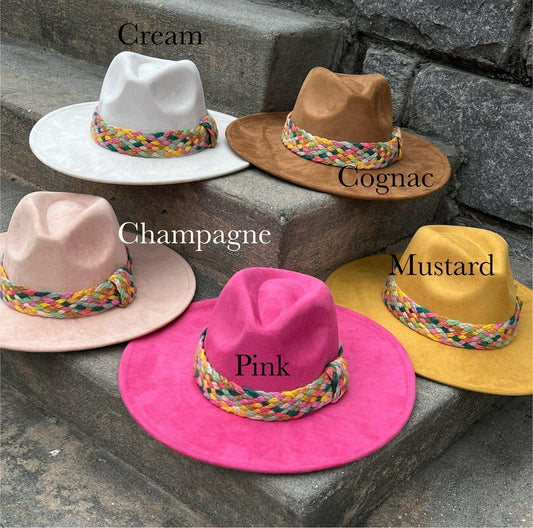 Twist banded Suede Fedora - AccessorizmeeWholesale