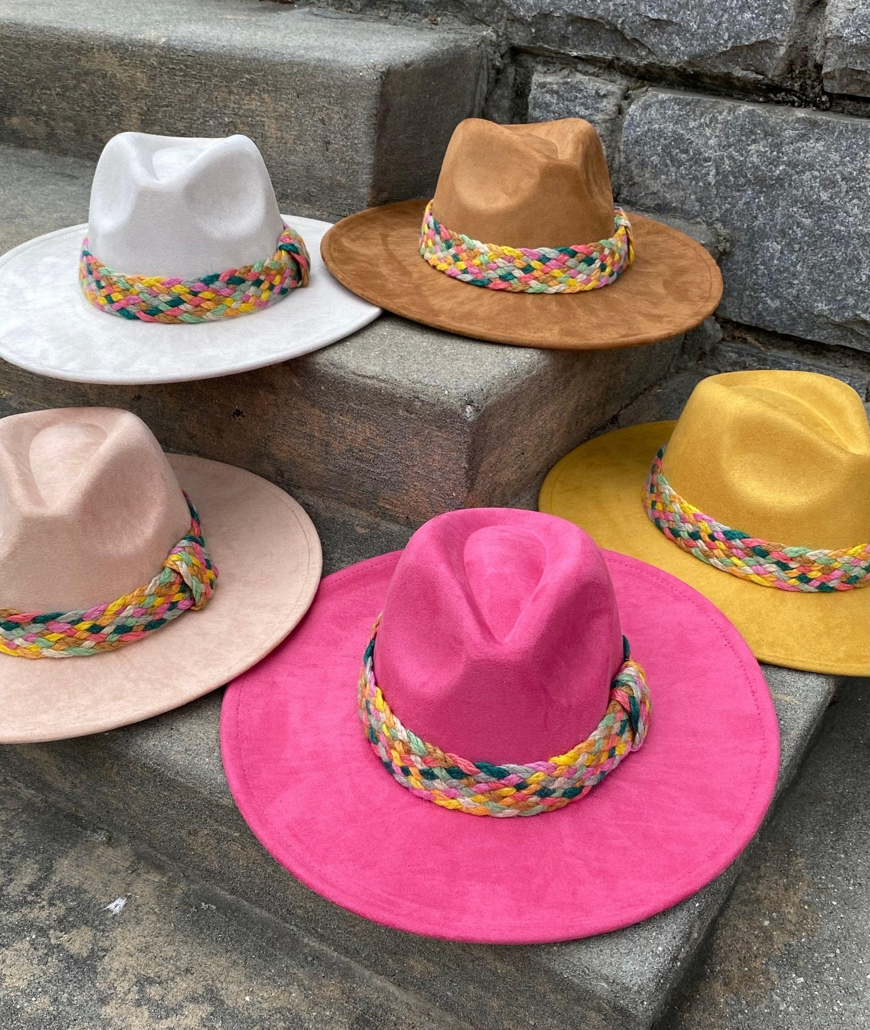 Twist banded Suede Fedora - AccessorizmeeWholesale
