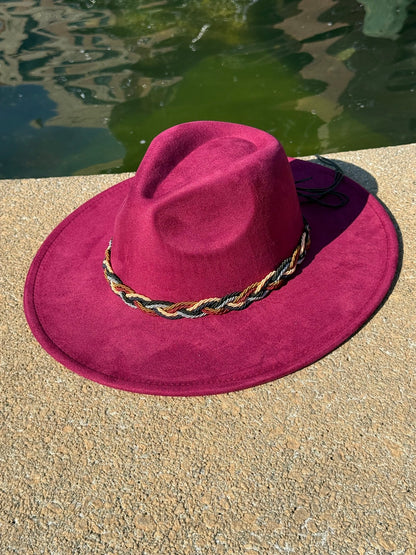 Twist Vegan Suede Hat Blank, Hat for Burning, Hat Pyrography, Fedora Hat, Wide Brim Hat, Hat for Engraving - AccessorizmeeWholesale